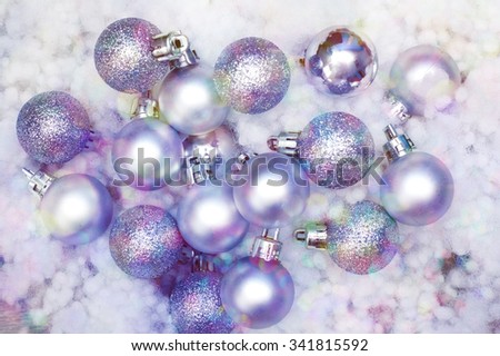 Beautiful Christmas background: Christmas balls with flashing light