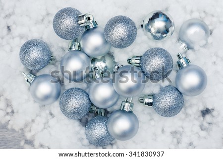 New year, Christmas background with shiny Christmas balls