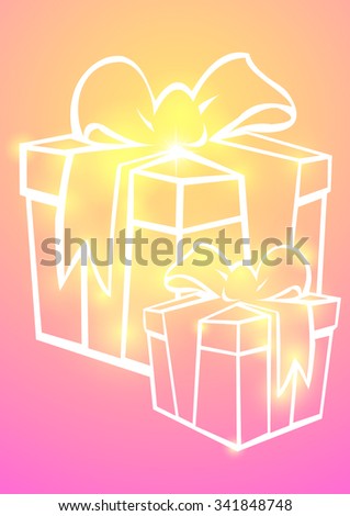 Christmas illustration the gift background
