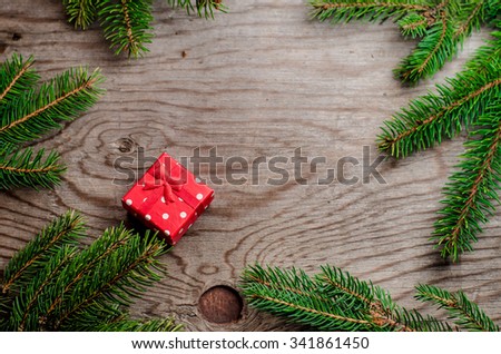 Christmas cards,Christmas background on a wooden rustic old table,horizontal photo