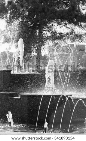 Beautiful black and white shot of a fountain photographed close up