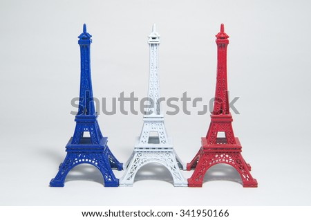 The tricolor Eiffel Tower / French national flag 