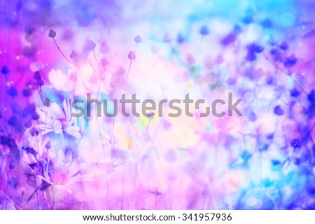 Dreamy beautiful background with meadow of flowers 