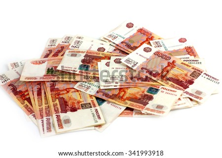 pack of Russian paper money as part of a business
