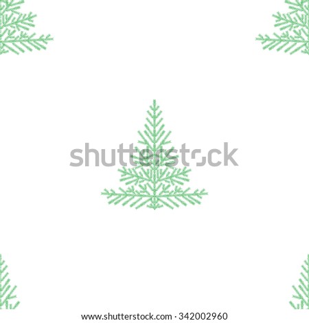 Christmas seamless pattern with christmas tree. Pine tree forest seamless pattern background. Vector seamless pattern of green christmas tree on isolated background