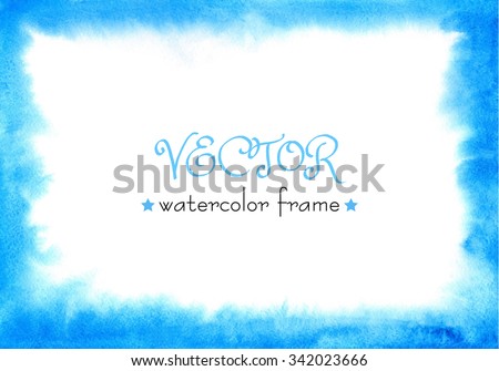 Delicate watercolor frame for design of your site, cards or invitations. Vector isolated. Watercolour wash background. Abstract gradient ombre texture. Royalty-Free Stock Photo #342023666