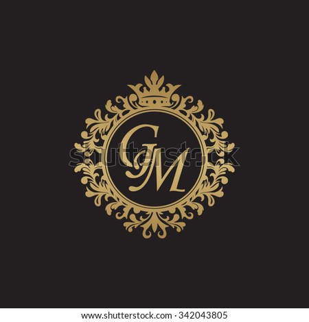 GM initial luxury ornament monogram logo
