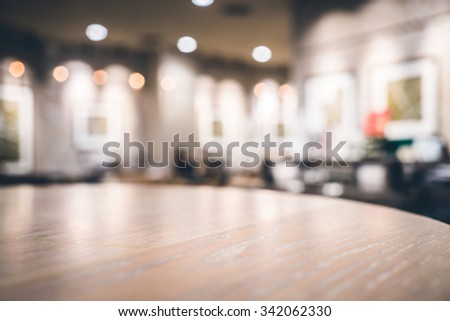Abstract blur coffee shop interior background - HDR Merge 3 Photos and vintage filter Processing