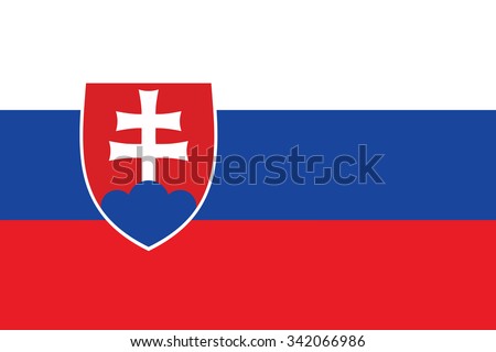 original and simple Slovakia flag isolated vector in official colors and Proportion Correctly