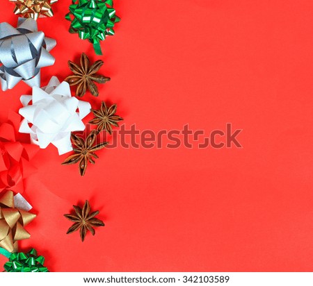 Christmas Star with copy space for your text on a red background