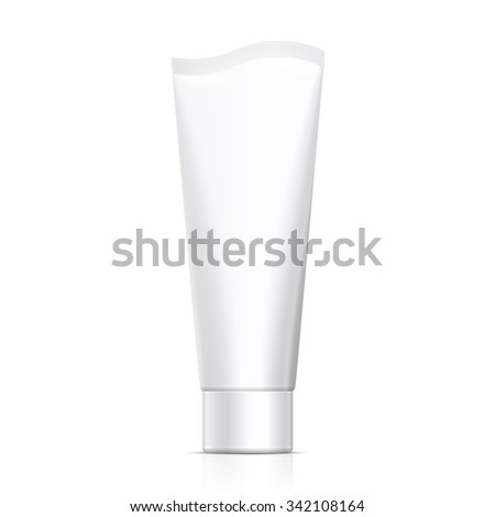 Mock Up Tube Of Cream Or Gel Grayscale White Clean. Products On White Background Isolated. Ready For Your Design. Product Packing. Vector EPS10 
