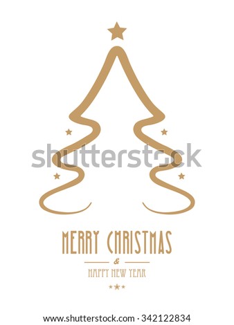 christmas tree gold isolated background