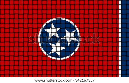Tennessee state flag of America