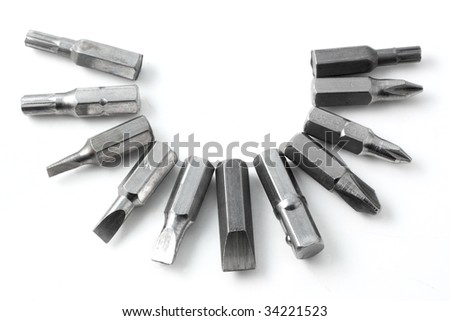Set of screwdrivers isolated on white background