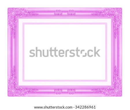 purple  picture frame isolated on white background.