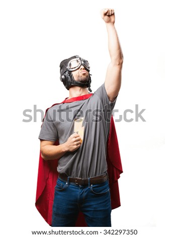super hero man on white background