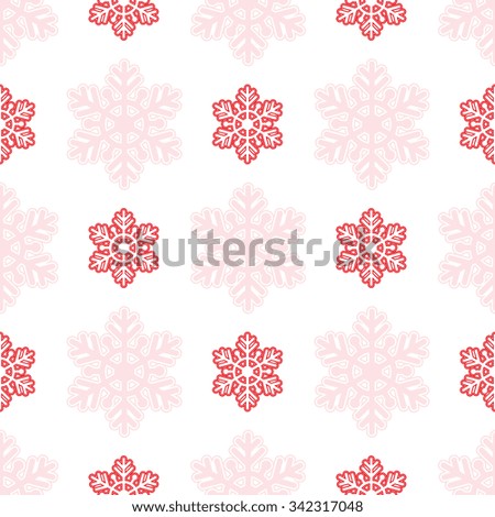 Vector seamless Christmas holiday background from hand drawn snowflakes