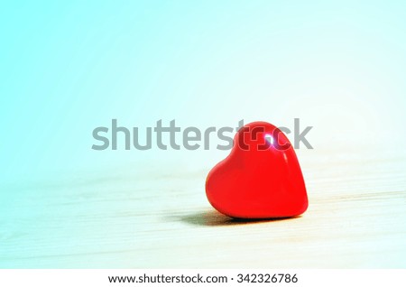 Red heart on a blue background