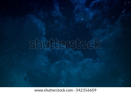 Night sky with stars and nebula Royalty-Free Stock Photo #342356609