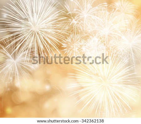 Fireworks at New Year and copy space. Royalty-Free Stock Photo #342362138