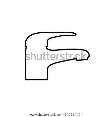 Modern Faucet vector icon.  Linear icon.