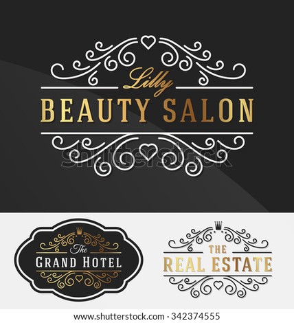 Flourish Line Logotype Template Suitable For Businesses and Product Names, Luxury industry like beauty salon, hotel, wedding, restaurant, jewelry and real estate.Vector illustration