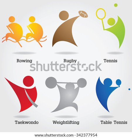 Set of abstract sport logos