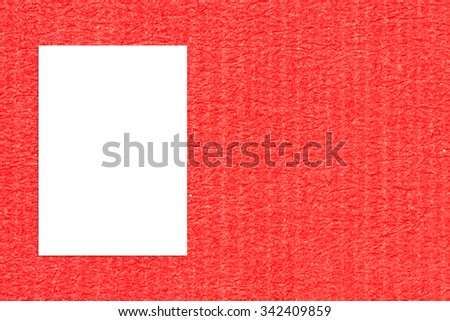 Blank folded paper poster hanging on paper taxture wall,Template mock up for adding your design.