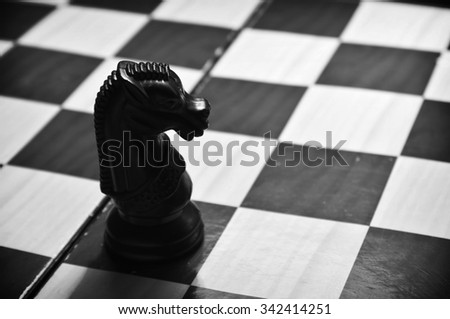 Chess concept in black and white