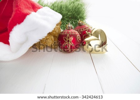 Christmas  decoration on old  grunge wooden board