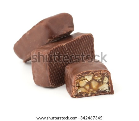 Sweet chocolate candy isolated on white background