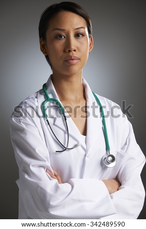 Studio Portrait Of Doctor With Stethoscope