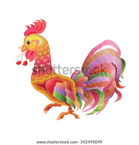Image of an cock on white background