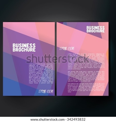 Vector brochure template design, A4 size with colorful polygonal pattern. Professional business flyer template or corporate banner design, can be use for publishing, print and presentation. 
