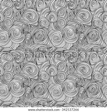 seamless vector pattern with linear swirls and spiral