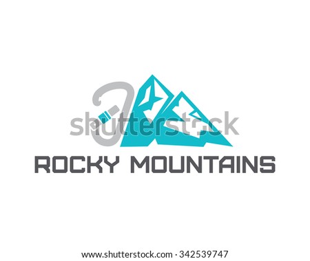 Mountains and mountaineering vector icon.