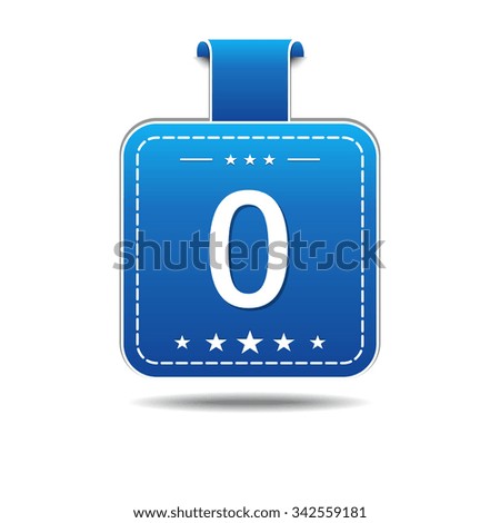 0 Number Vector blue Web Icon