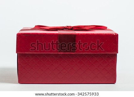red color warping gift box with ribbon red isolated on white background. This has clipping path.