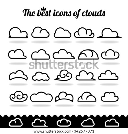 Clouds collection - Set of clouds icons, abstract speech bubbles in the shape of clouds