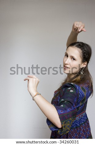 dancing girl in bohemian dress