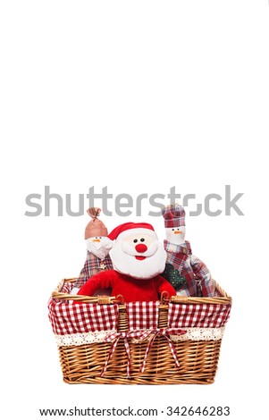 Toys in a wicker basket