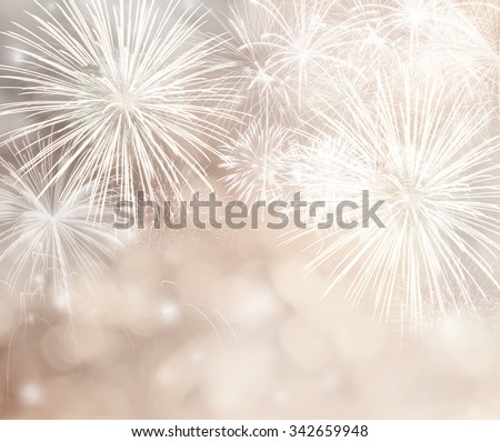 Fireworks at New Year and copy space. Royalty-Free Stock Photo #342659948