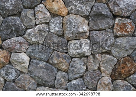 Wall built from stones put together.