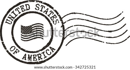 Black postal grunge stamp 'United States of America'