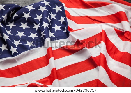Flag of USA close up photo