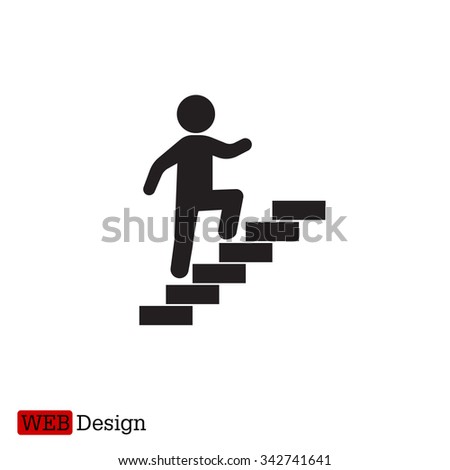 Walk Up Stairs Symbol Vector Illustration  Royalty-Free Stock Photo #342741641