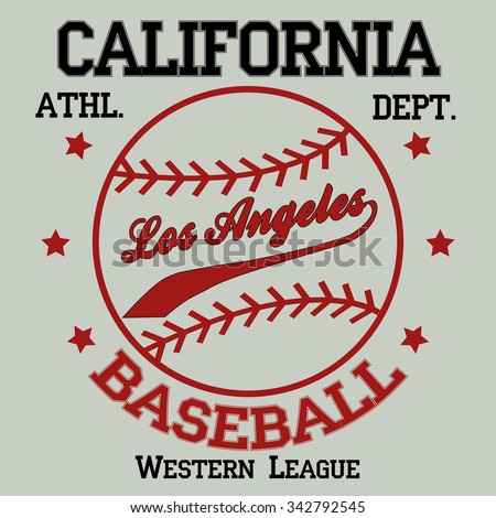 Baseball Club LA scratched emblem vector illustration