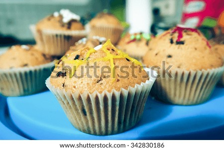 cupcake. selective focus.toned image.
