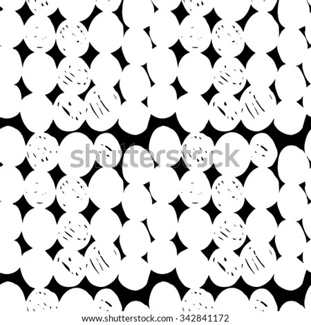 Vector hand-painted seamless pattern with ink brush strokes. Abstract background.