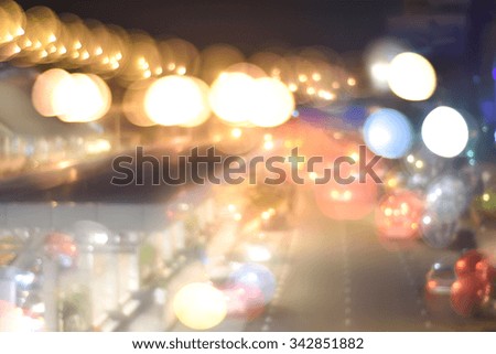 Night city lights blur